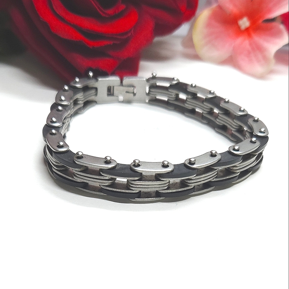 Unisex Stainless Steel Motorcycle Chain Link Bracelet Cycle Chain Link Bracelet